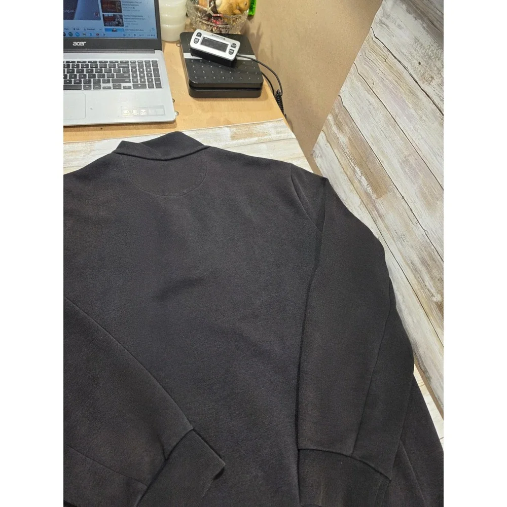 Polo Ralph Lauren Mens Black Snap Mock Neck Pullover Sweatshirt Large‎ Pony Logo